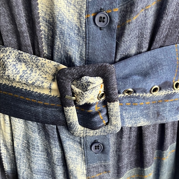 Good Time USA  Blue Plaid Long Sleeve Maxi Dress Size M - Picture 7 of 15